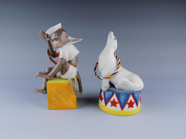 Cybis Figurines "Sebastian" Seal and "Bosun" Monkey EBTH