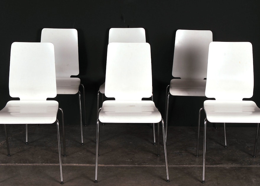 Set Of Six Ikea Gilbert Chairs Ebth