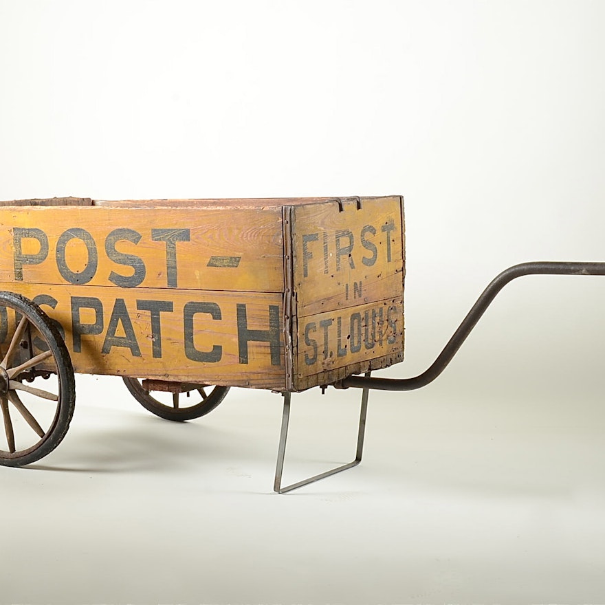 Antique St. Louis Post-Dispatch Cart | EBTH