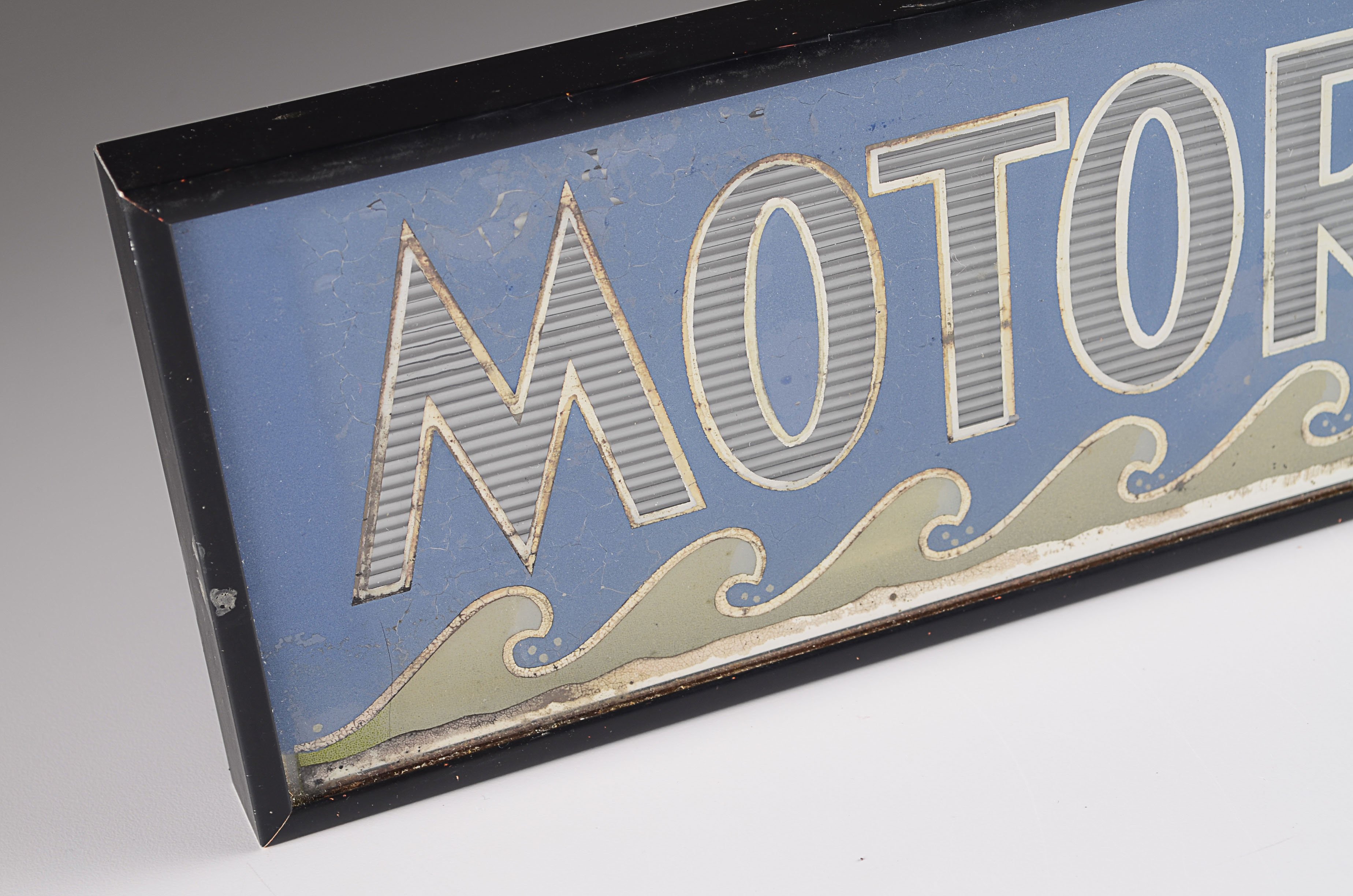 Incredible Hand Painted Glass Sign EBTH