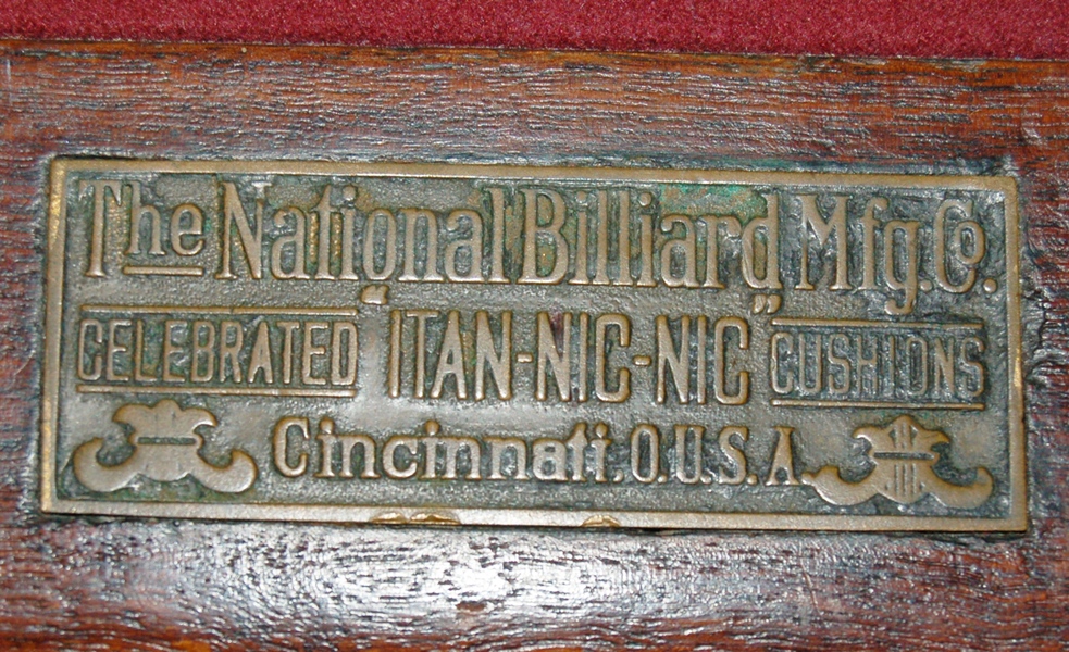The National Billiard Mfg Co. Pool Table EBTH