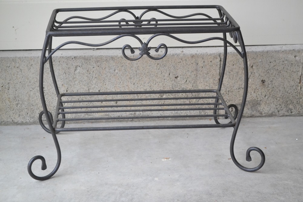 2 Wrought Iron Longaberger Basket Stands & 1 Plant Stands EBTH