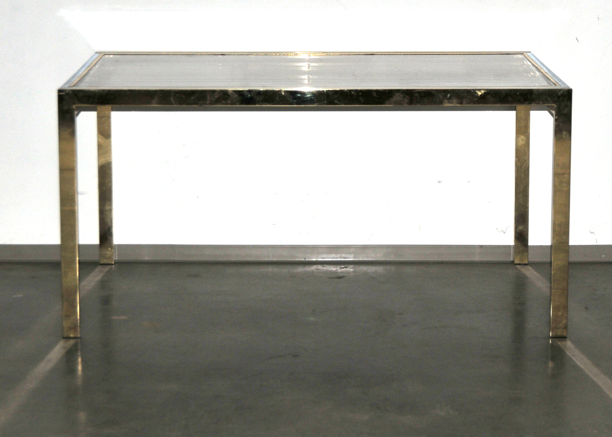 Vintage DIA Chrome & Gold Accent Glass Top Extension Table EBTH