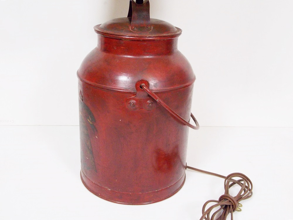 Vintage Painted Metal Milk Jug Table Lamp EBTH