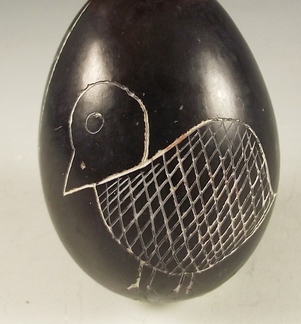 Group of Four Genuine Besmo Product Hand Carved Stone Eggs, Kenya EBTH