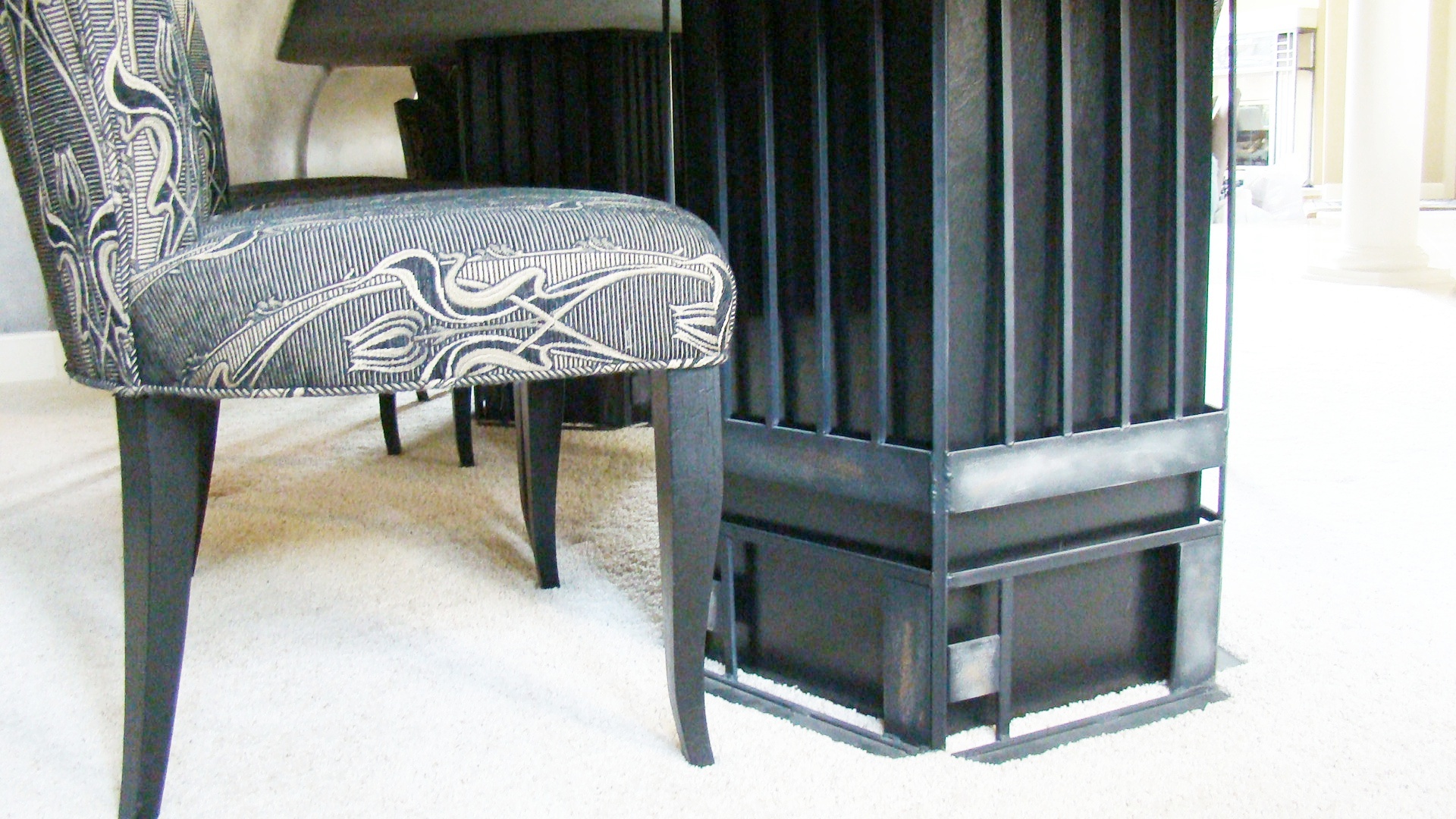 Nancy Paul Custom Absolute Black Granite Dining Table and Norwalk