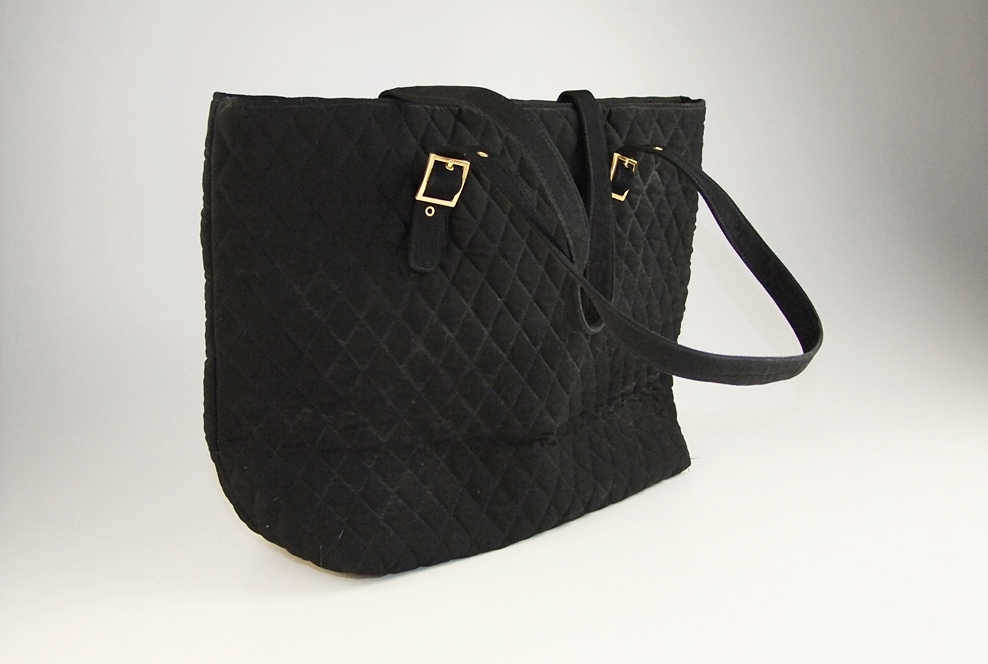 vera bradley black quilted tote