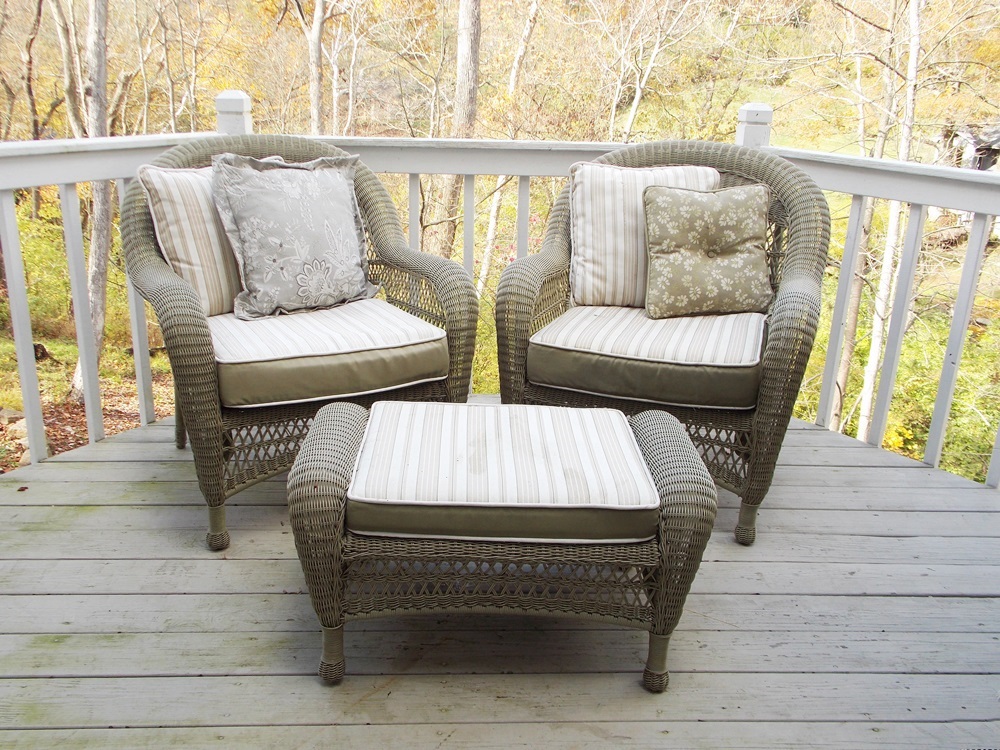 Martha Stewart Patio/Porch Chairs and Ottoman | EBTH