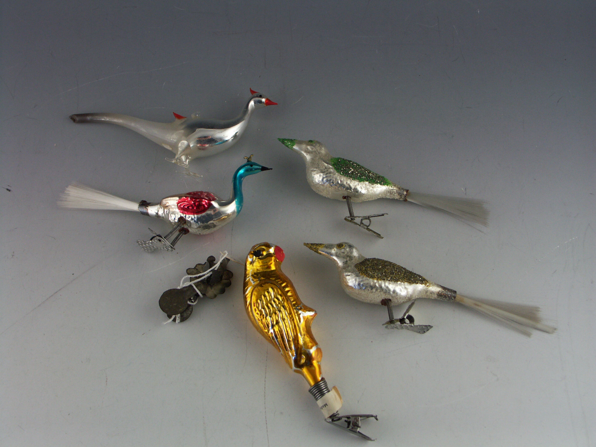Vintage Mercury Glass Bird Christmas Ornaments EBTH