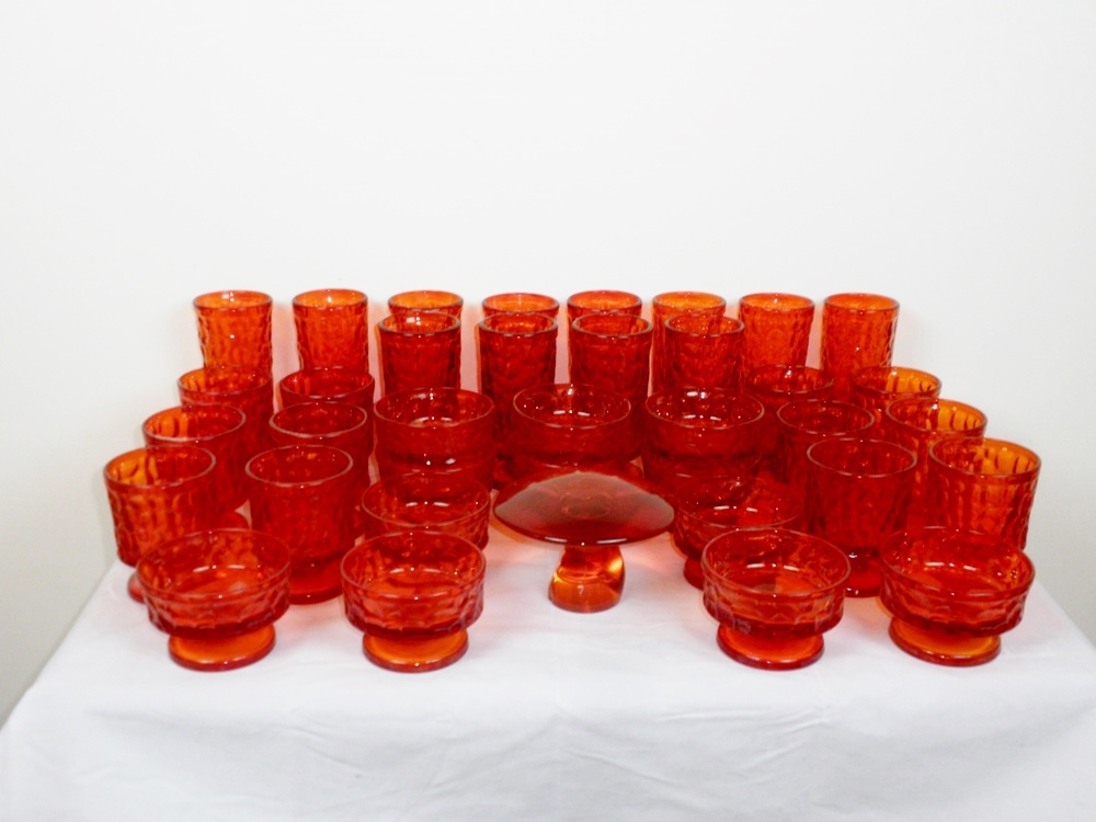 Vintage Orange Glassware Ebth everything but the house
