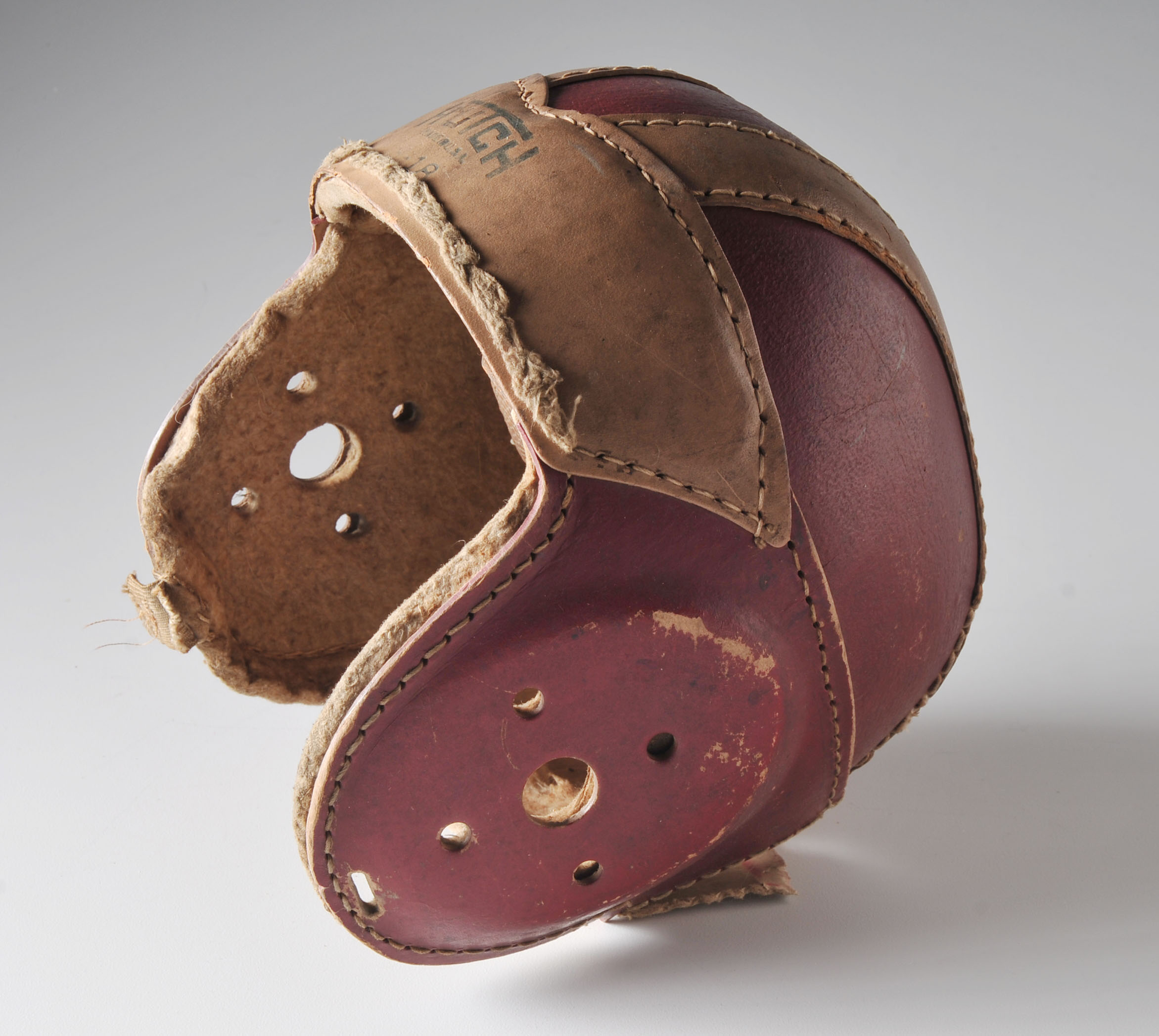 1930s/40s Hutch Leather & Composition Football Helmet EBTH