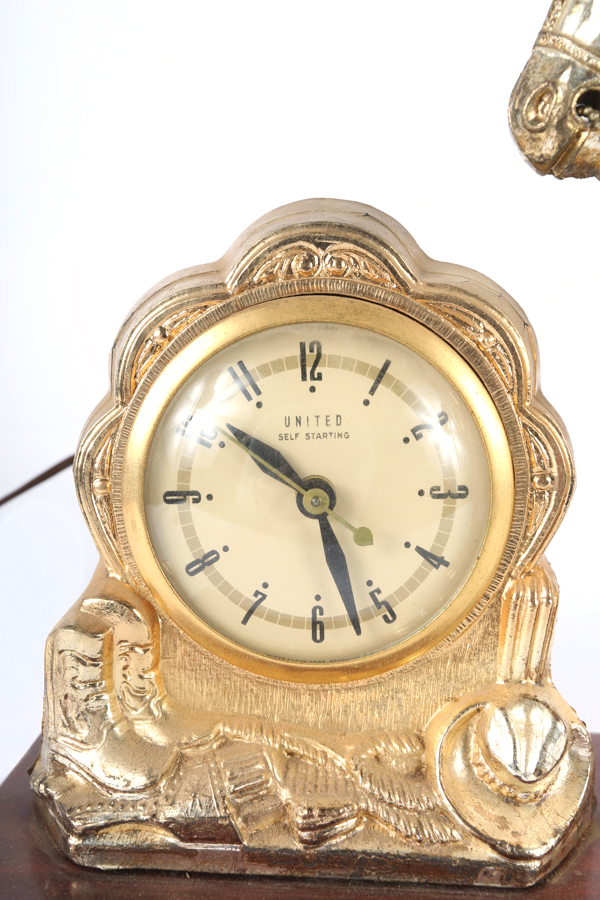 Vintage Brass United Horse Clock EBTH