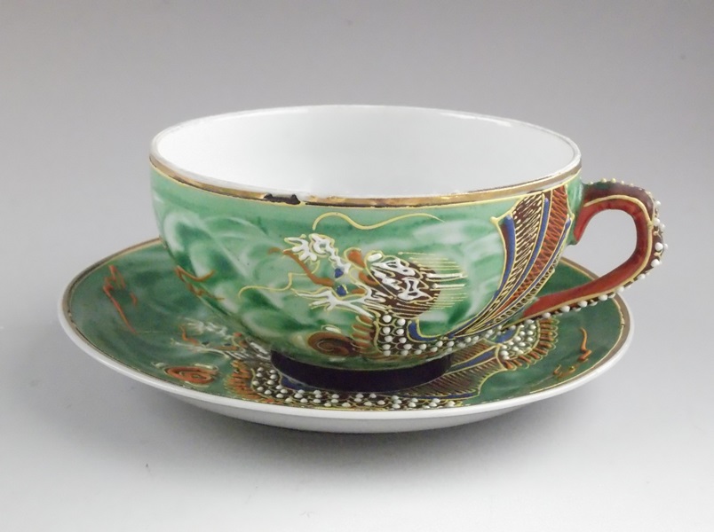 Satsuma Dragonware Moriage China Tea Set with Lithophane Cups EBTH