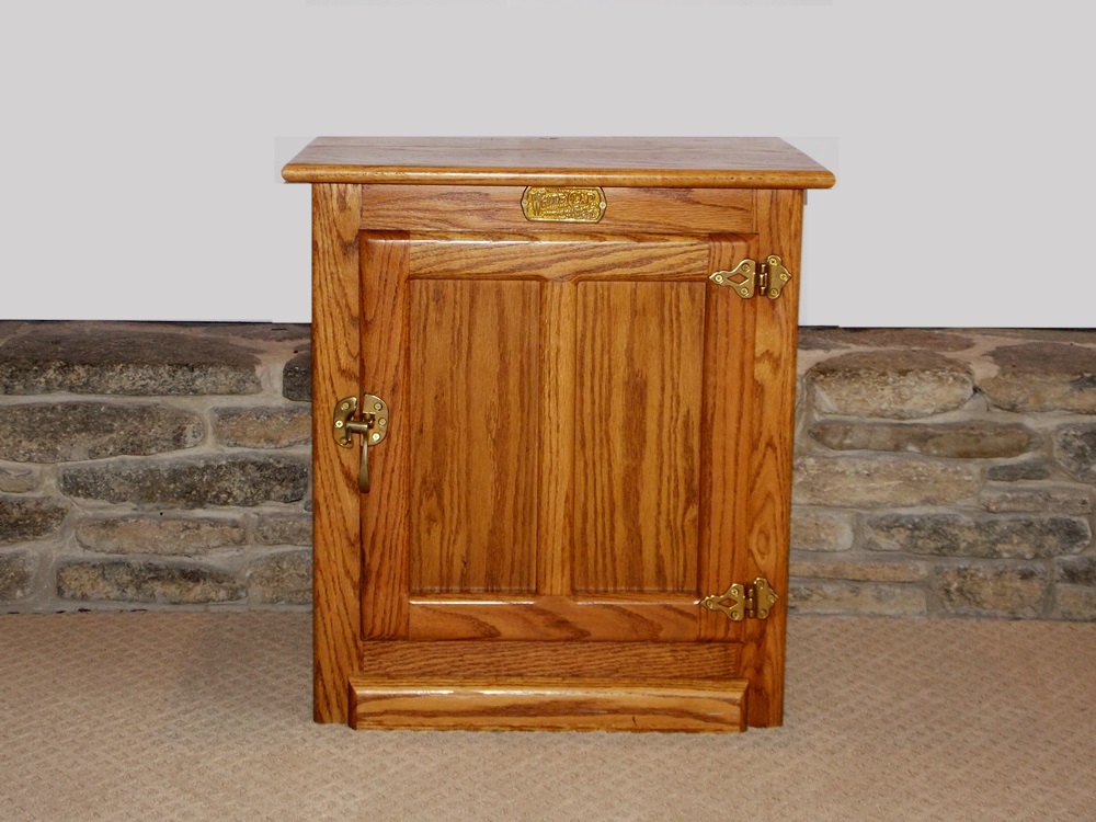 Oak "White Clad" Ice Box Style with Brass Hardware and an Open
