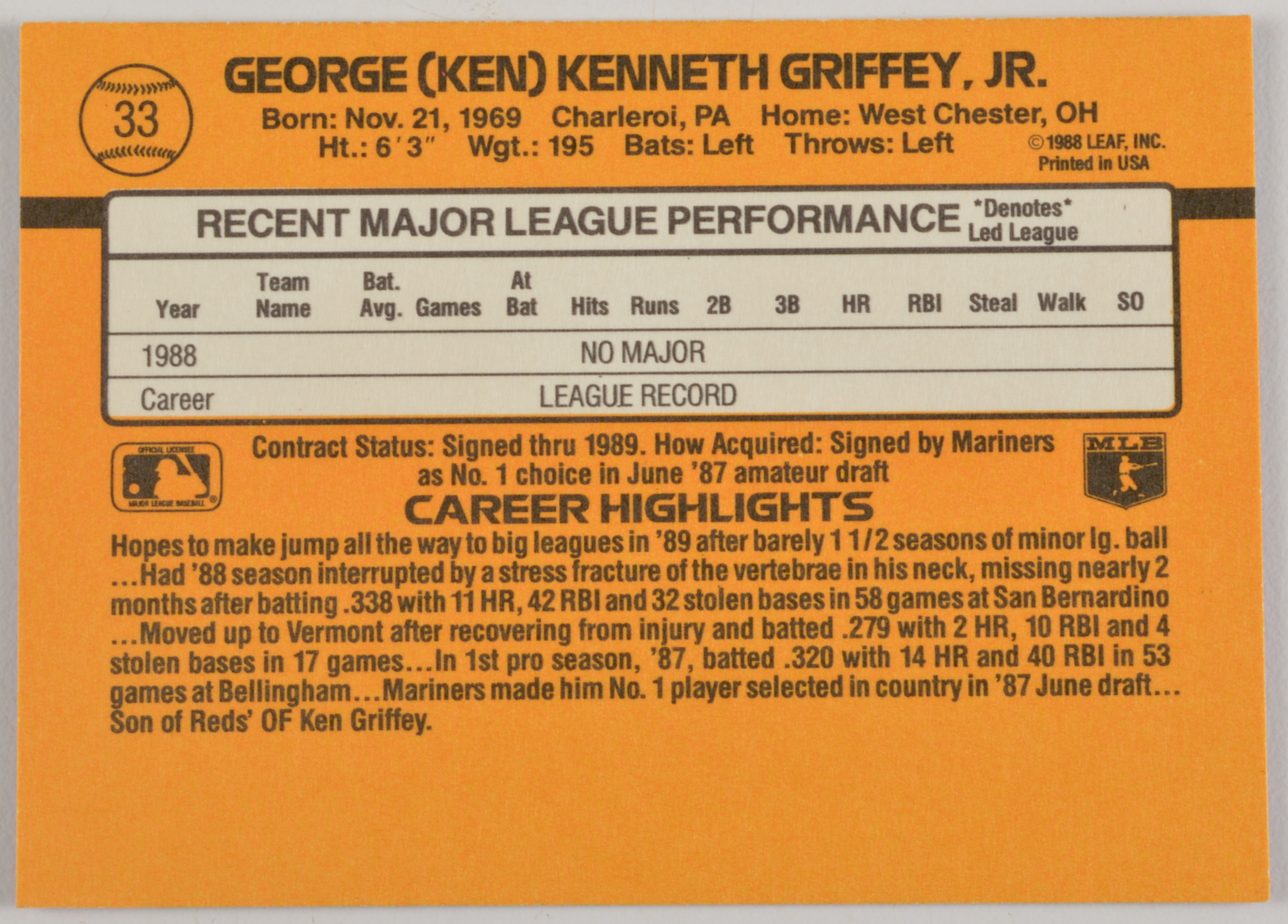 (24) Ken Griffey Jr. "Rookie" Baseball Cards EBTH