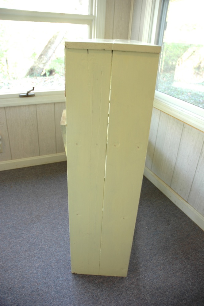 Vintage Yellow Painted Wood Bookshelf EBTH