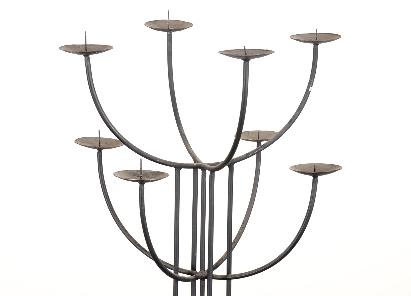 Curved Arm Black Metal Eight Candle Floor Candelabra EBTH