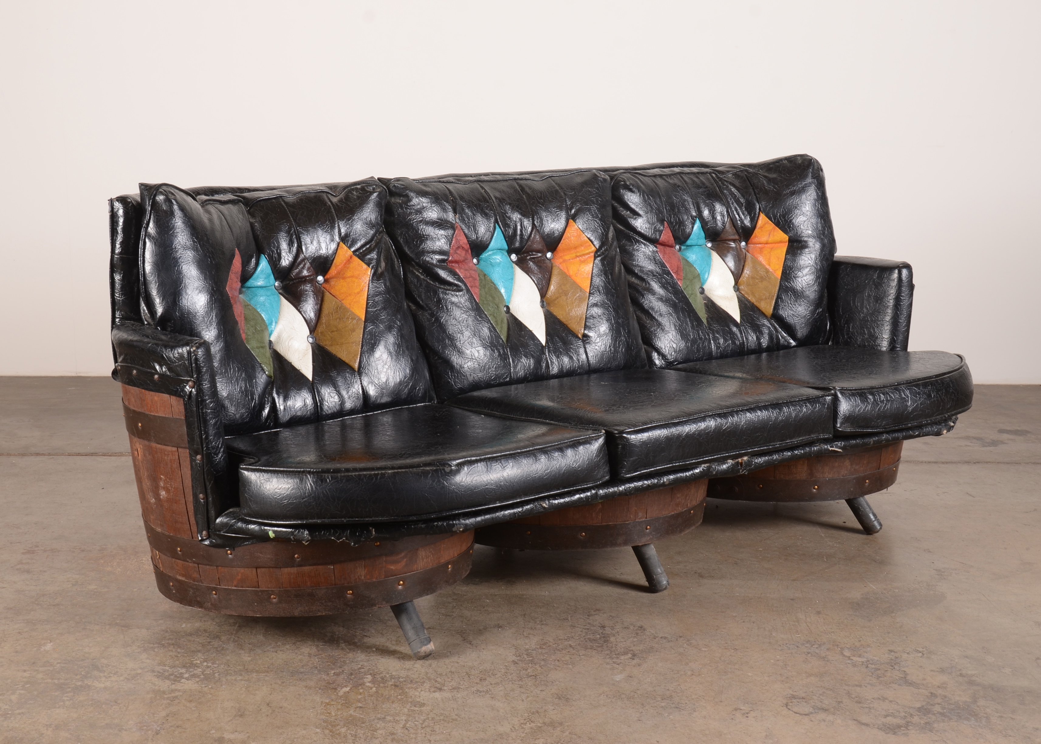 Mid Century Modern Whiskey Barrel Sofa Ebth