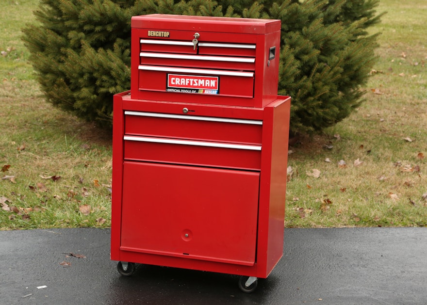 Red Benchtop Brand Tool Chest with Tools EBTH