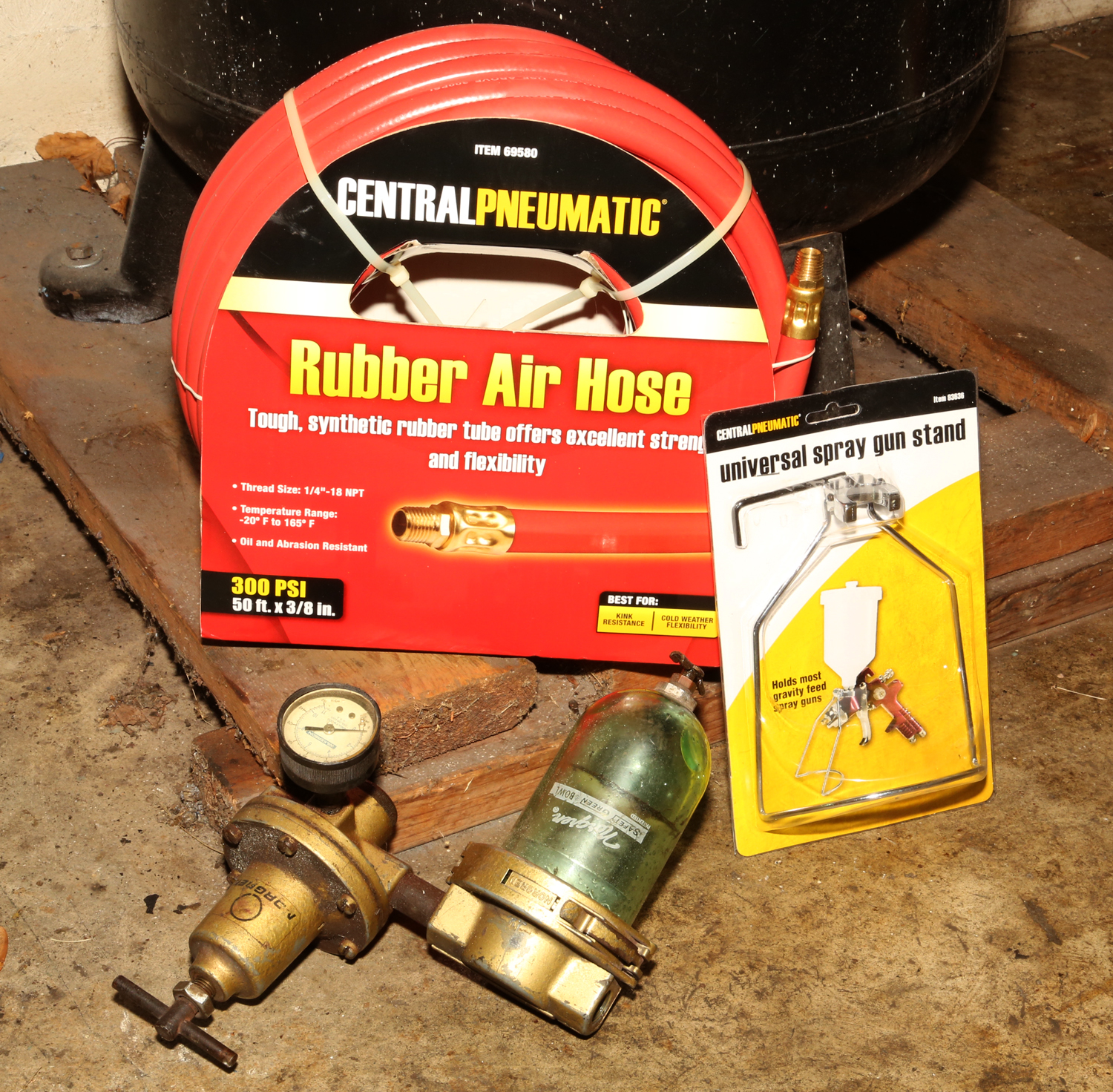 Sanborn Black Max 5HP Air Compressor with Pneumatic Regulator and