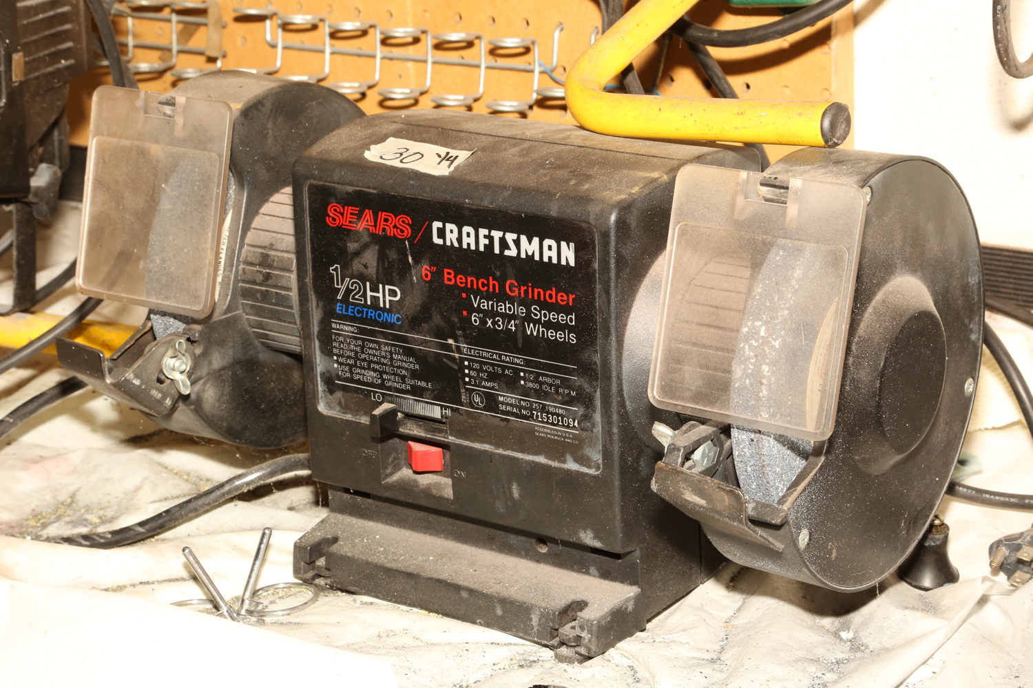Craftsman Bench Grinder and Three Shop Lights EBTH