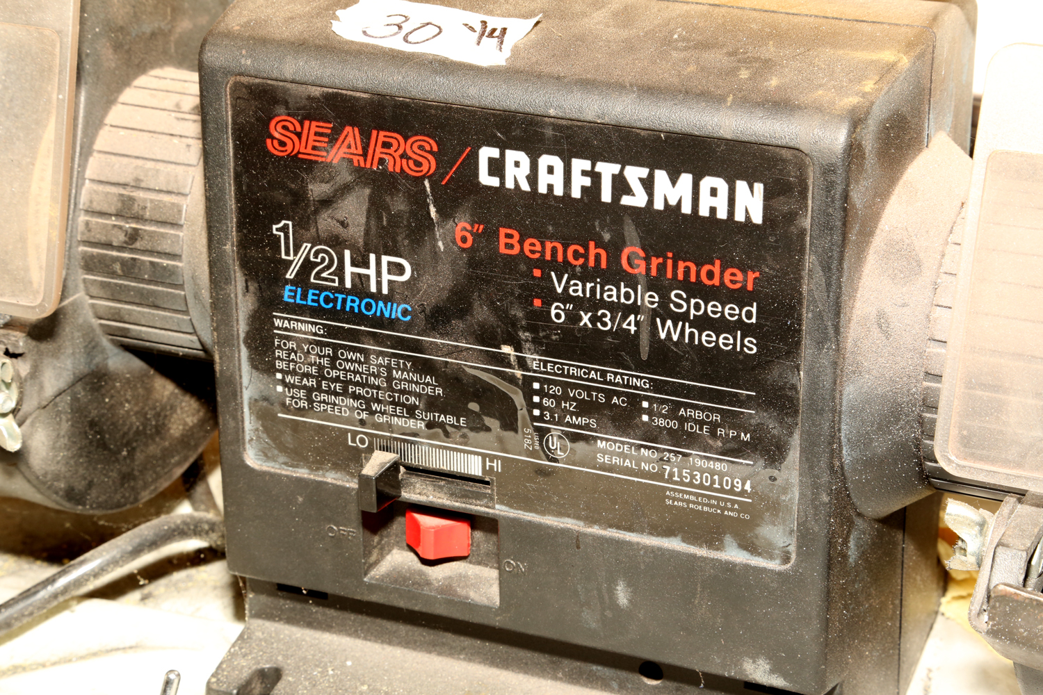 Craftsman Bench Grinder and Three Shop Lights EBTH