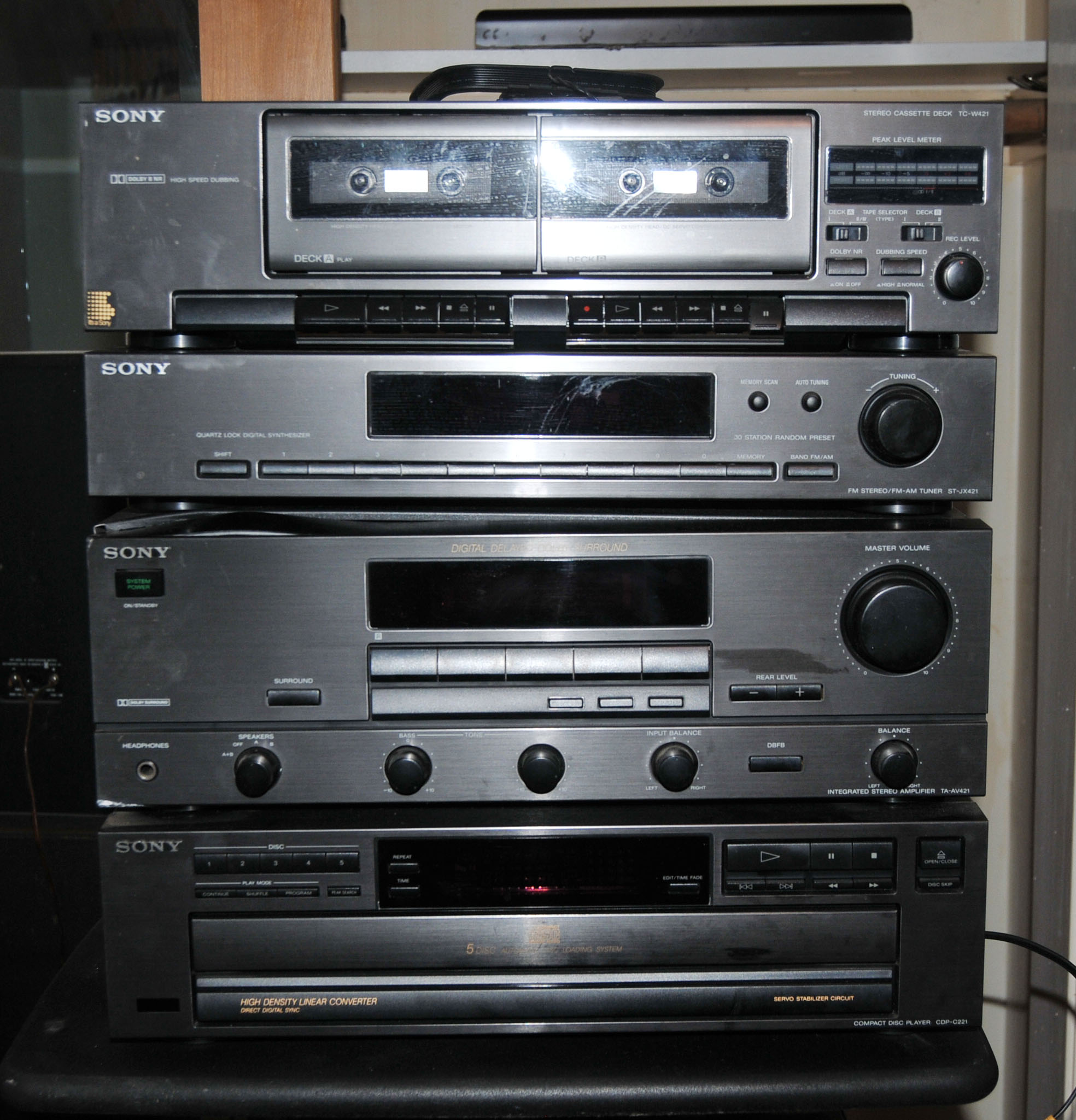 Sony Component Stereo System Includes Cd Player  Turntable