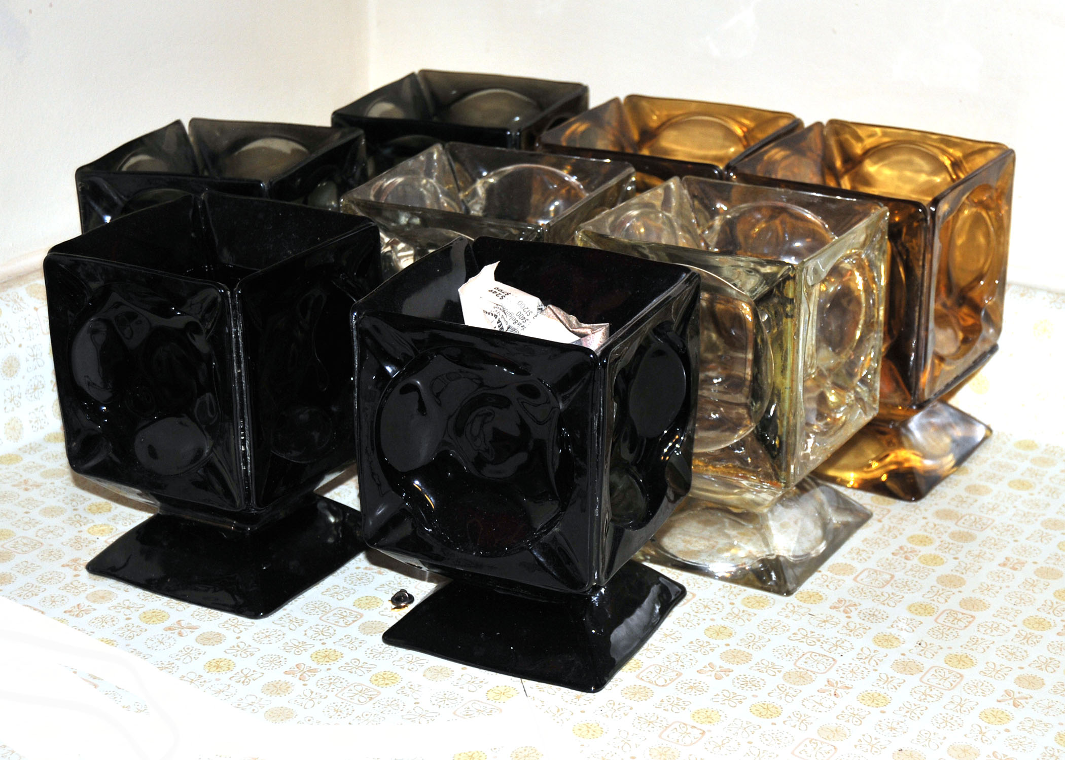 Vintage Anchor Hocking Glass Block Candle Holders EBTH