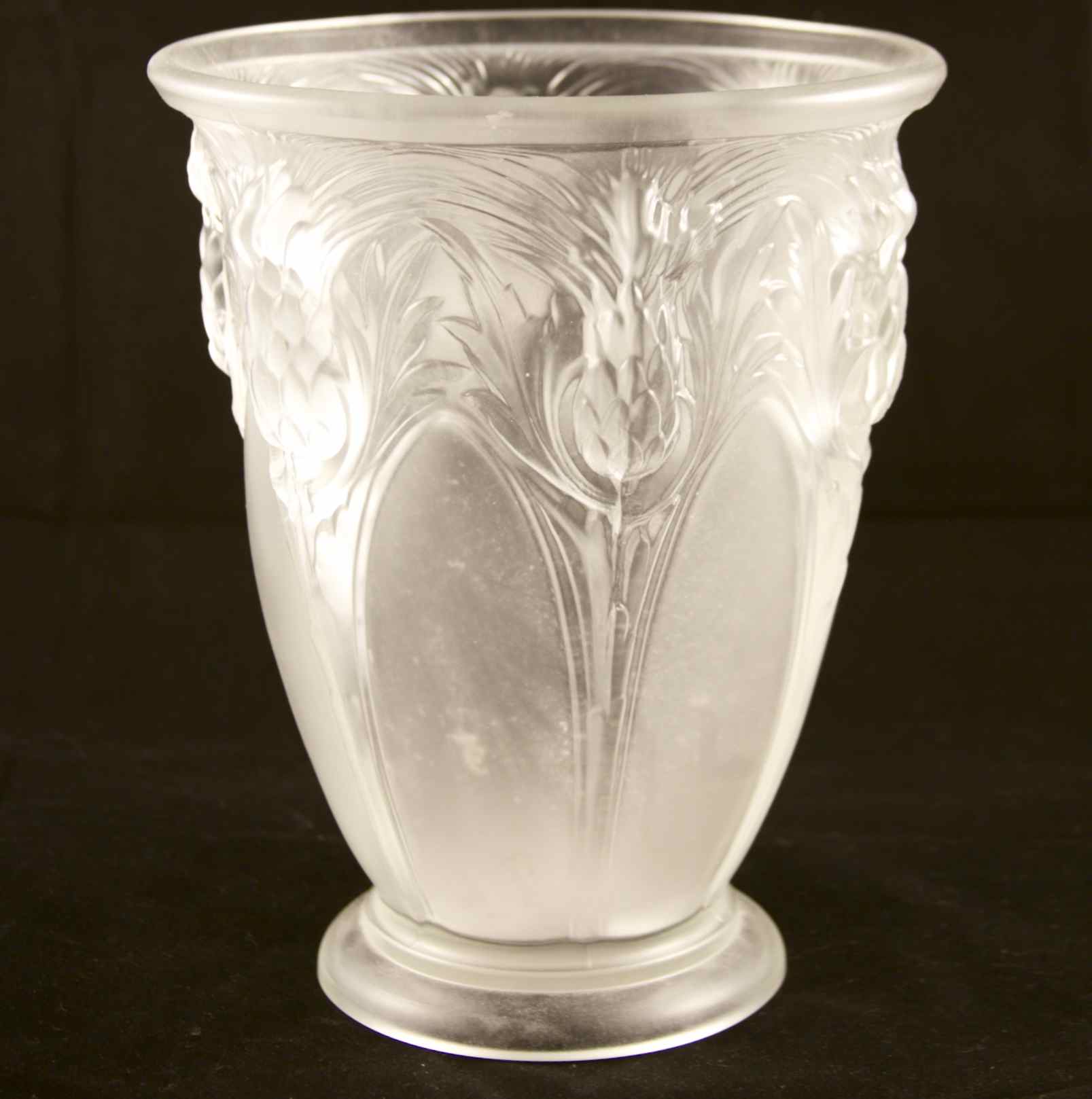 Fenton Satin Crystal Pineapple Vase Ebth