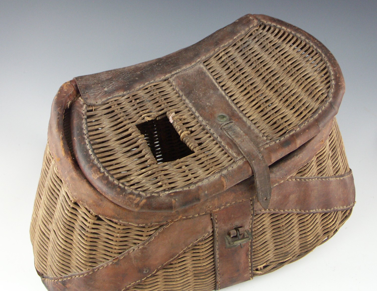 Antique Fishing Creel Basket EBTH
