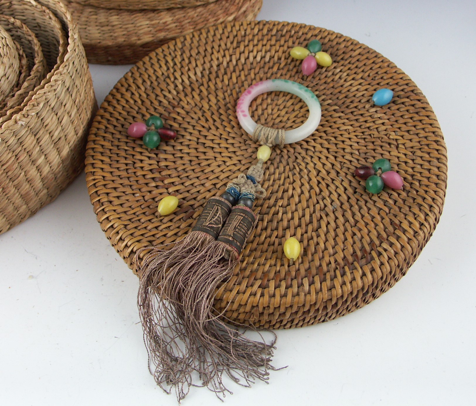 Vintage Chinese Sewing Basket and Nesting Baskets EBTH