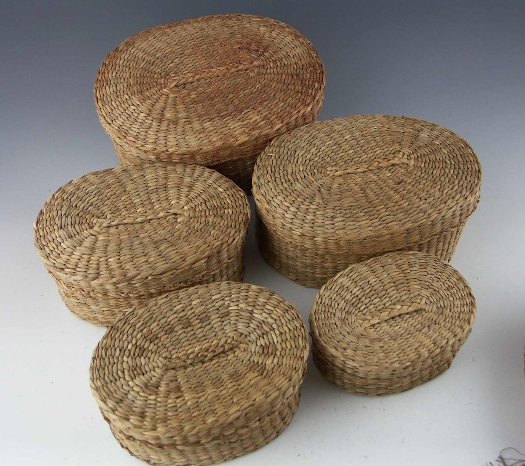 Vintage Chinese Sewing Basket and Nesting Baskets EBTH