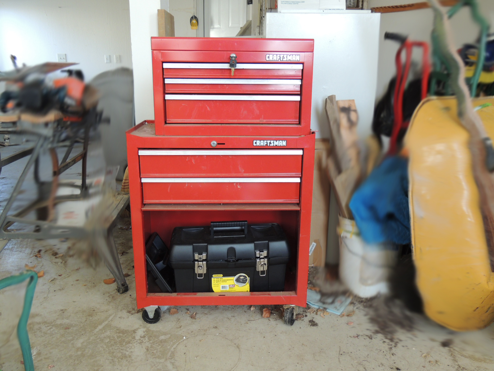 Craftsman Portable Tool Chest and Larger Wheeled Tool Chest with Tools
