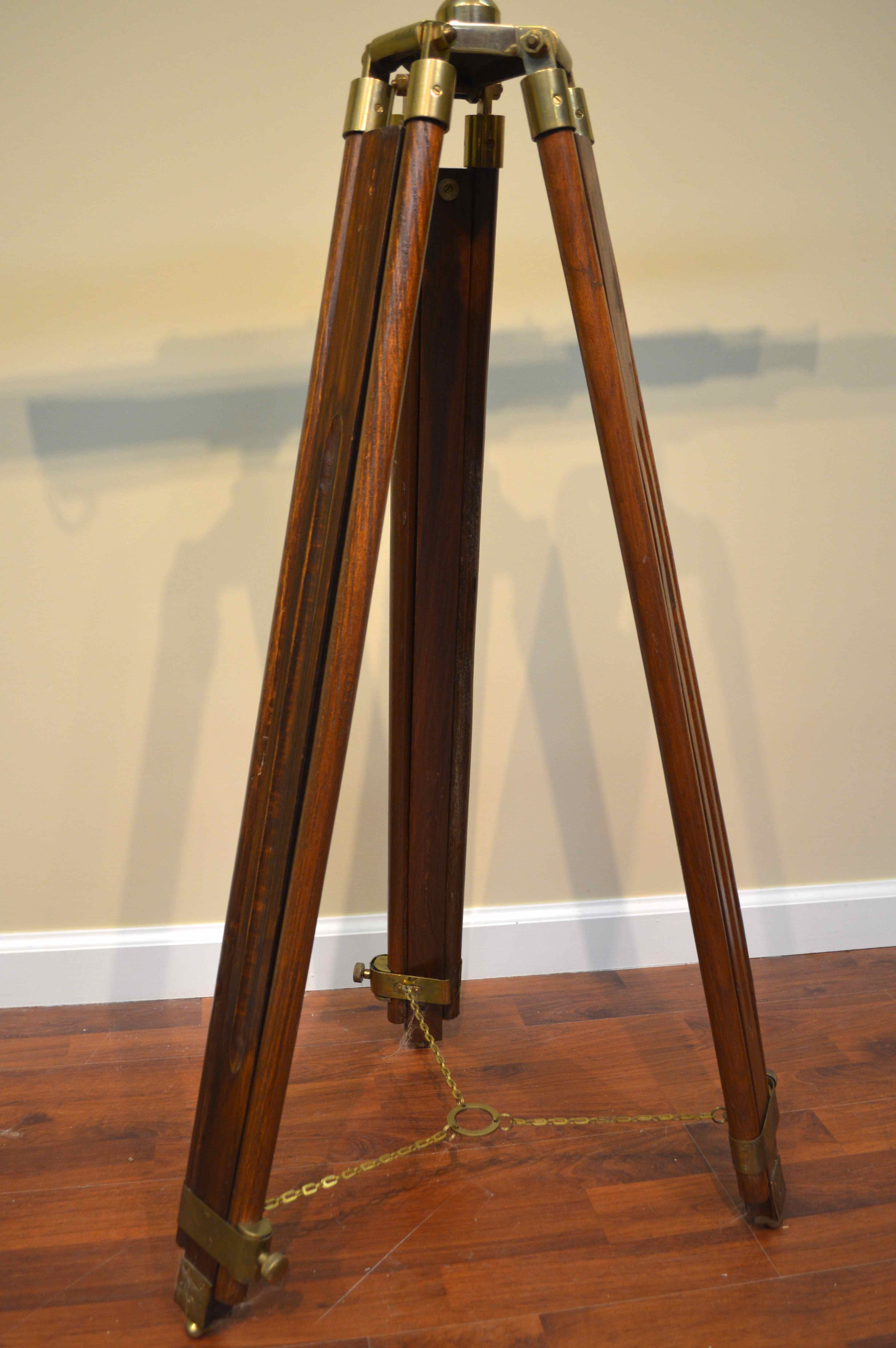 Vintage Ross of London Brass Telescope with Wood Stand EBTH