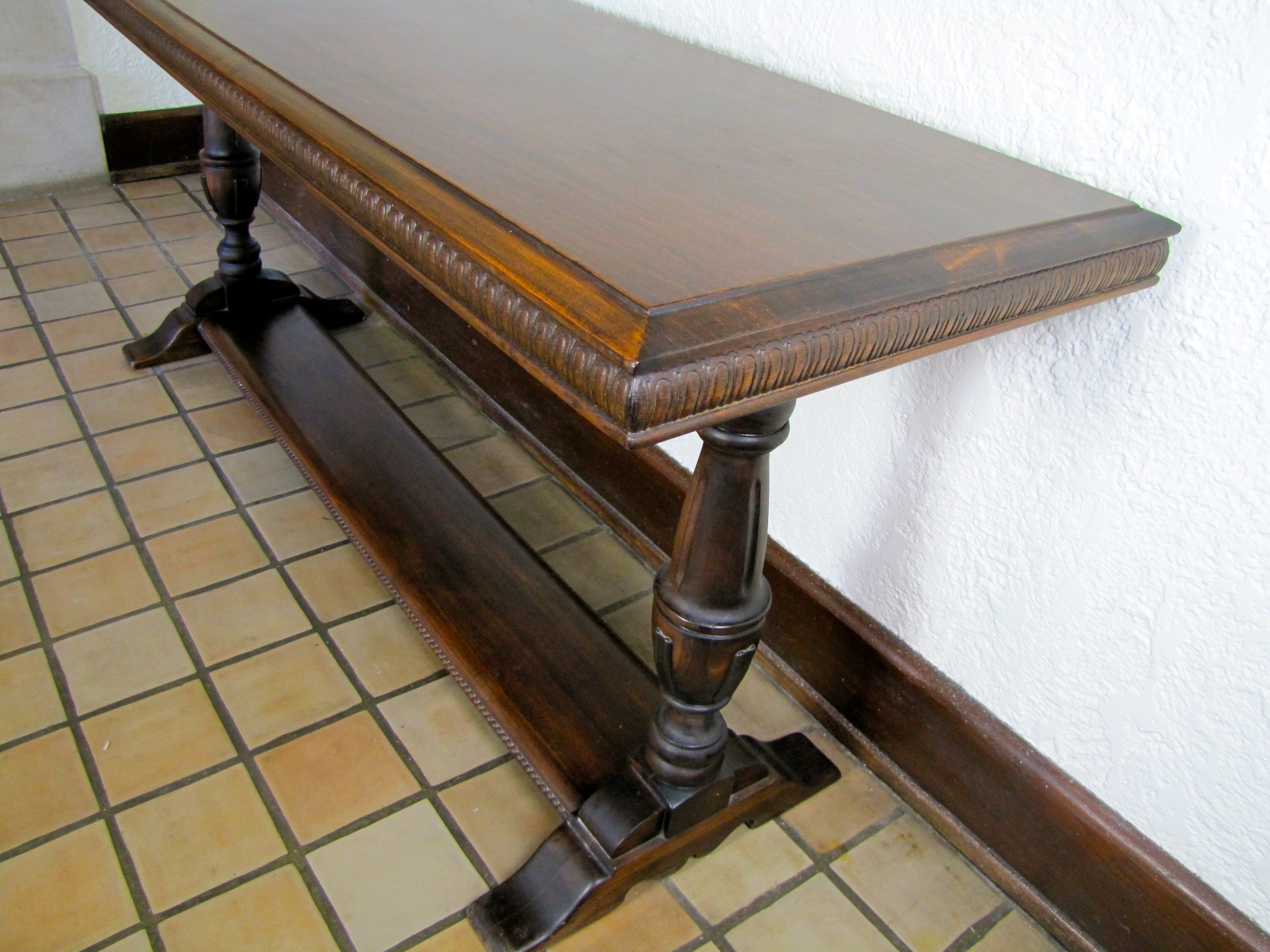 Early 1900’s Carved Walnut Library Table EBTH