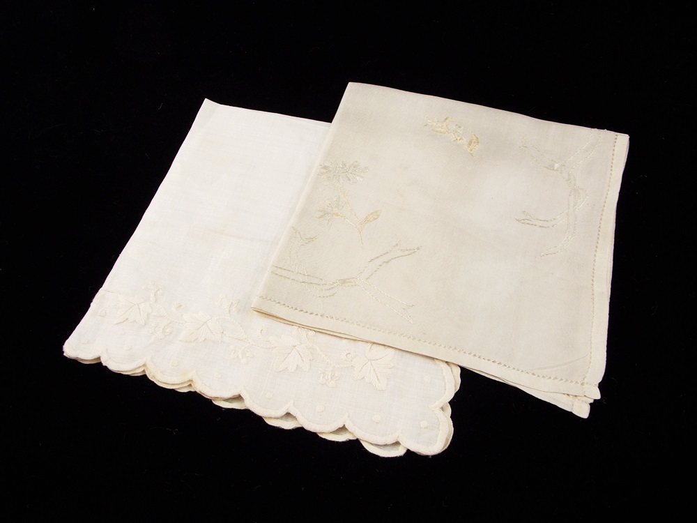 Thirteen Vintage Handkerchiefs with Embroidery and Lace EBTH