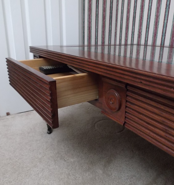 Glass Top Shadow Box Coffee Table EBTH