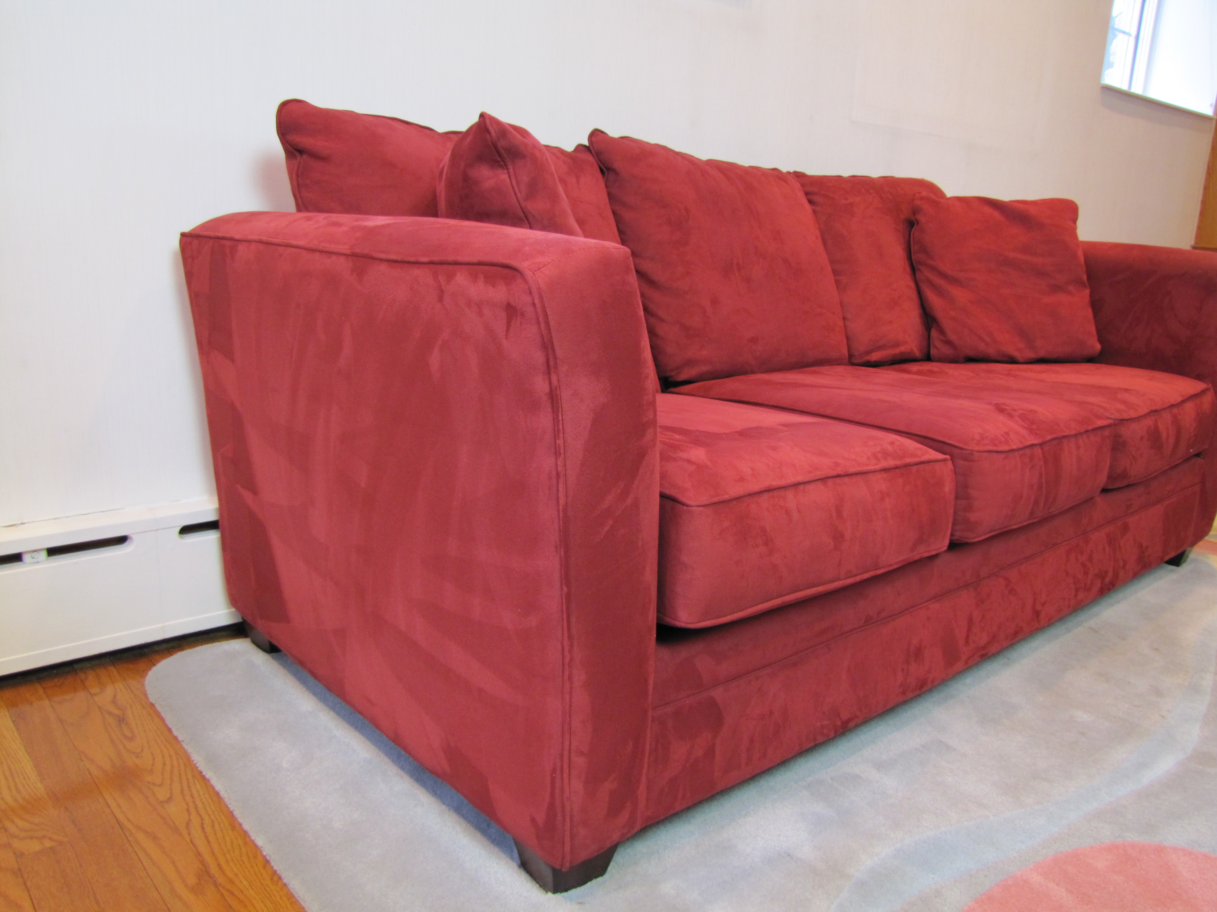 Bauhaus Pillow Back Micro Suede Couch EBTH