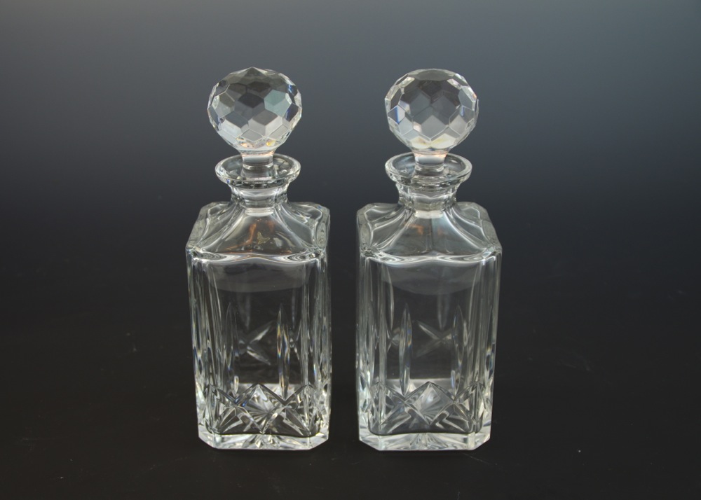 Pair of Atlantis Lead Crystal Decanters EBTH