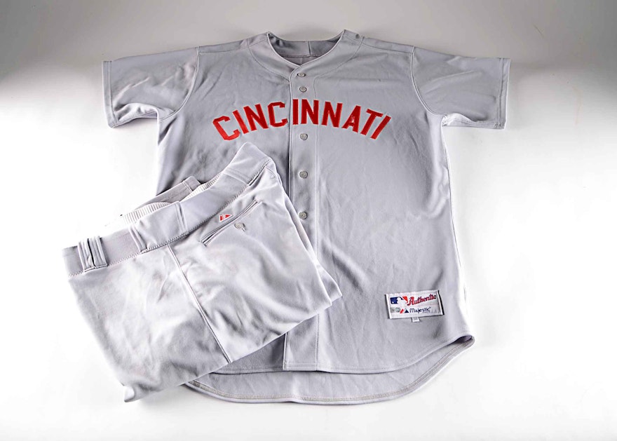 Rare Nick Masset Game Used Cincinnati Reds Jersey & Pants MLB