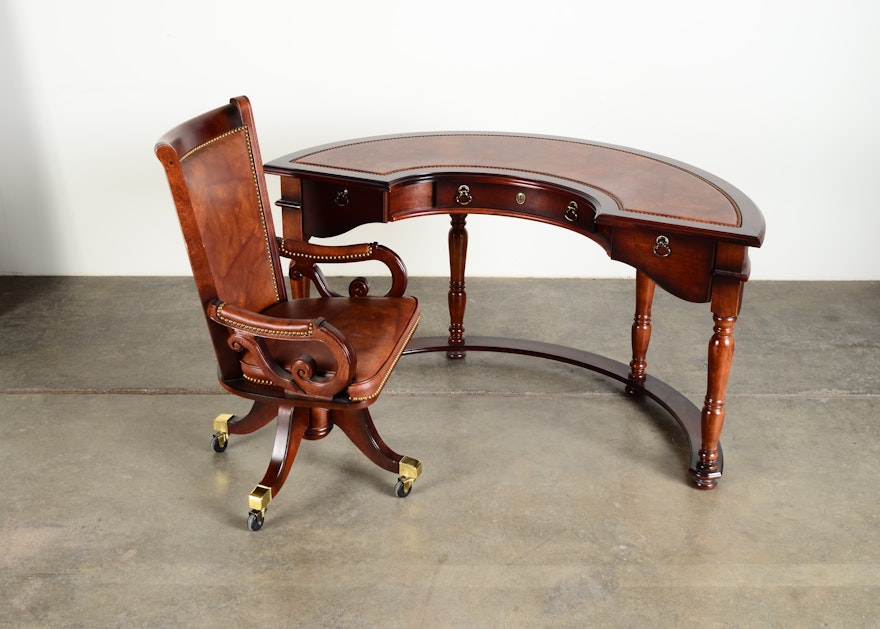 Pulaski Furniture Company Half Moon Desk And Chair Ebth