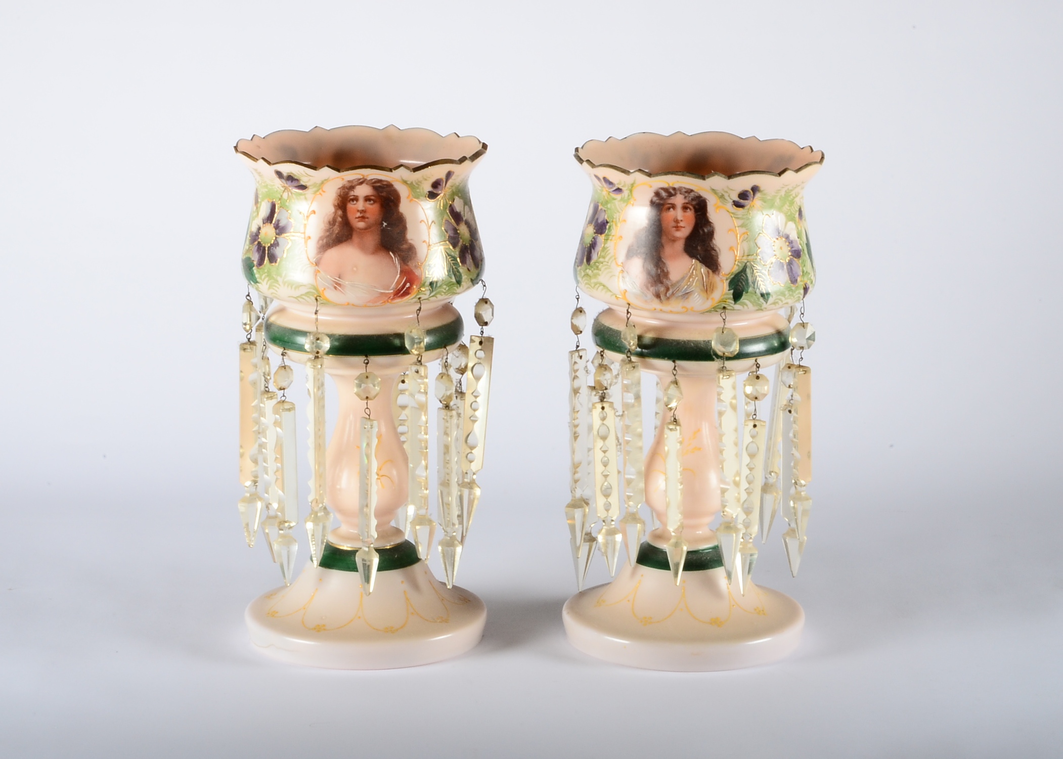 Victorian Handpainted Lusters EBTH