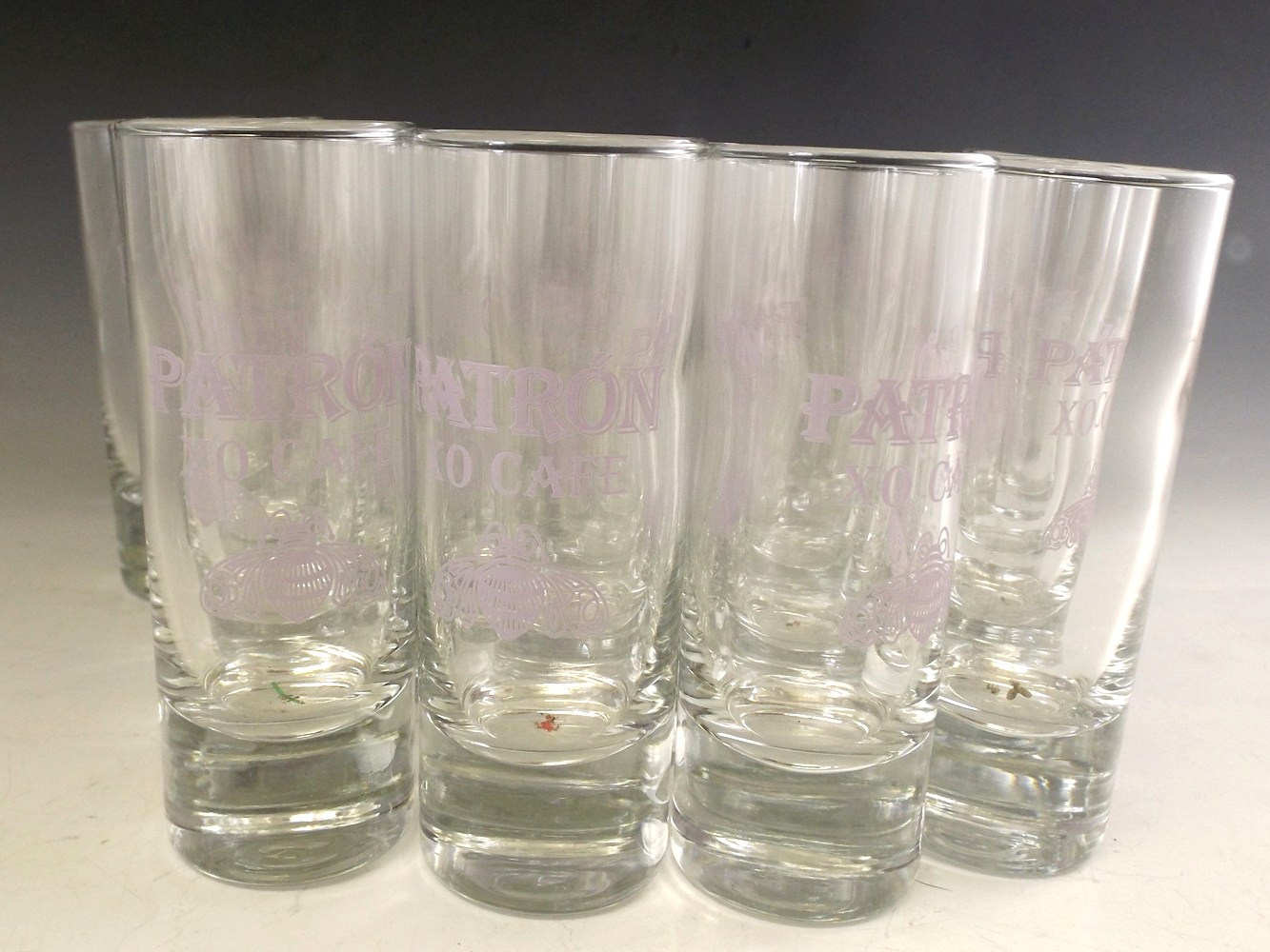 Large Group of Patron XO Cafe Shot Glasses EBTH
