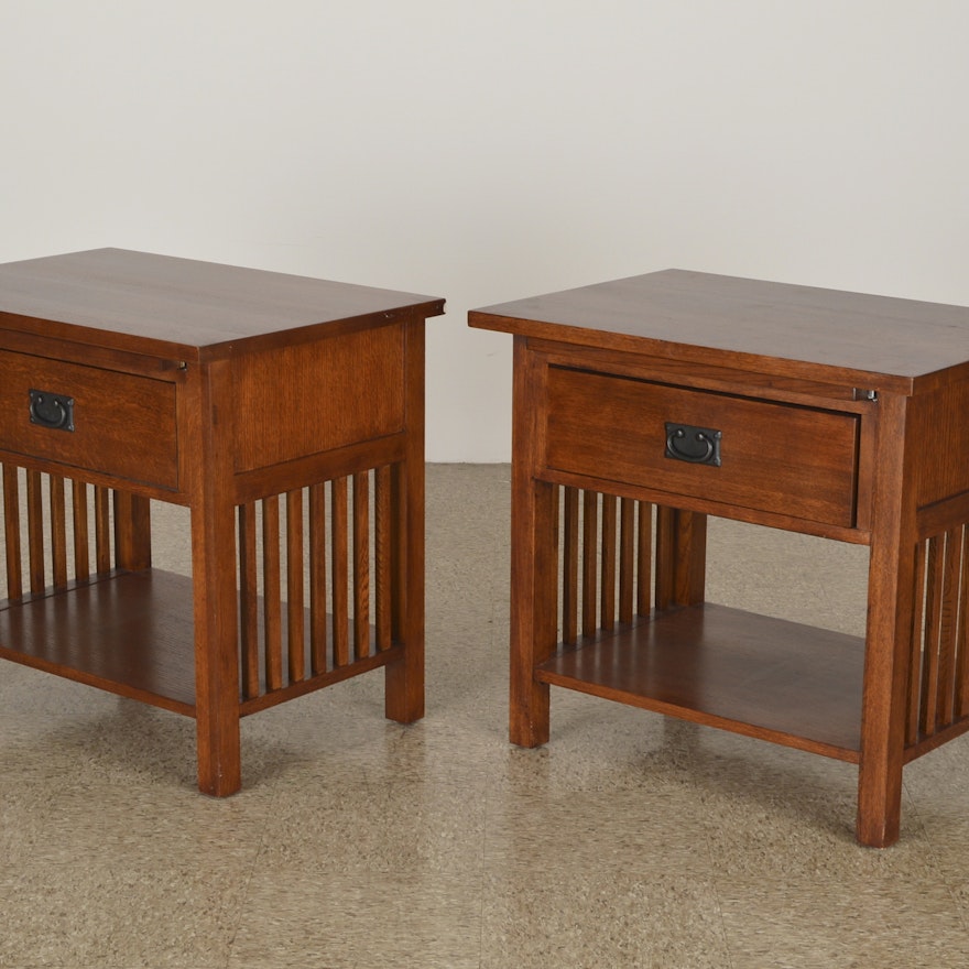 Pair Of Mission Style Nightstands Ebth