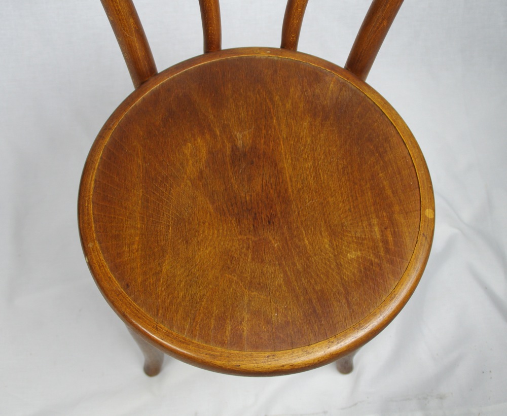 Two Antique Oak Bentwood Bistro Chairs EBTH