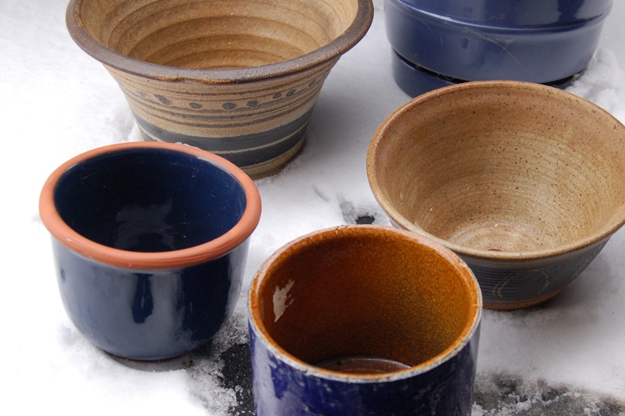 Collection of Blue Glazed Pots EBTH