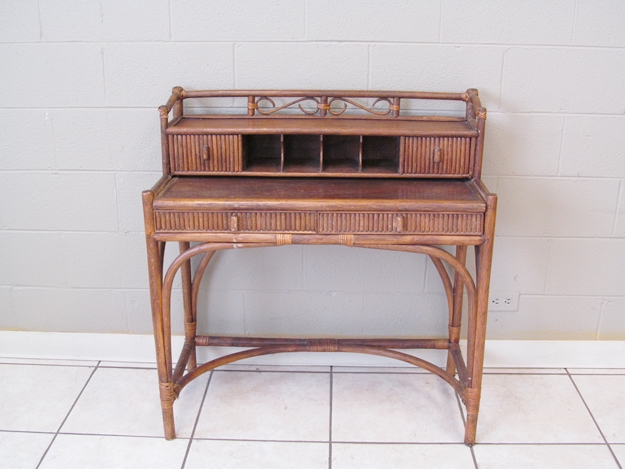 Vintage Bamboo Writing Desk Ebth