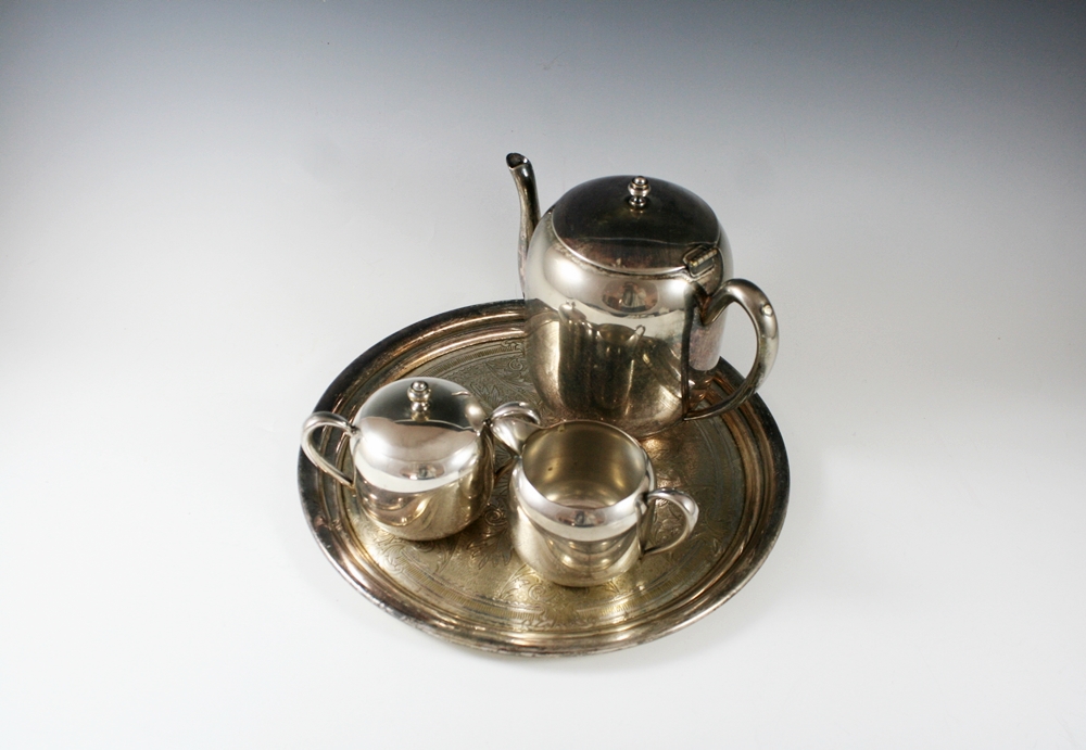 Silver Plate Over Copper Tea Set EBTH