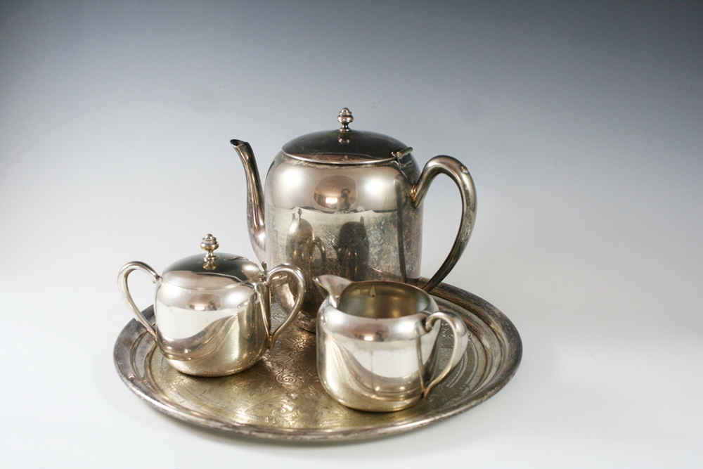 Silver Plate Over Copper Tea Set EBTH