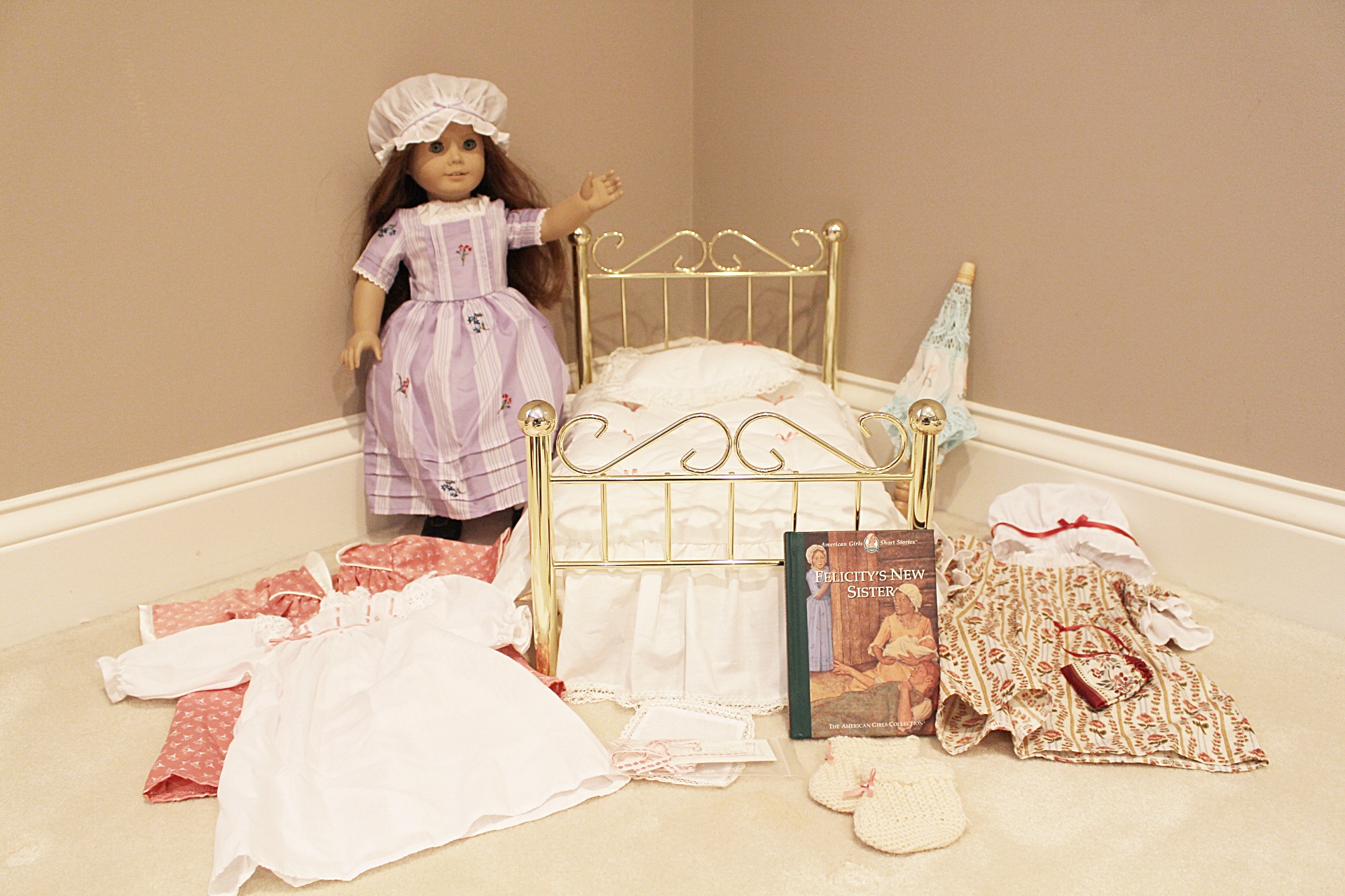 american girl doll brass bed